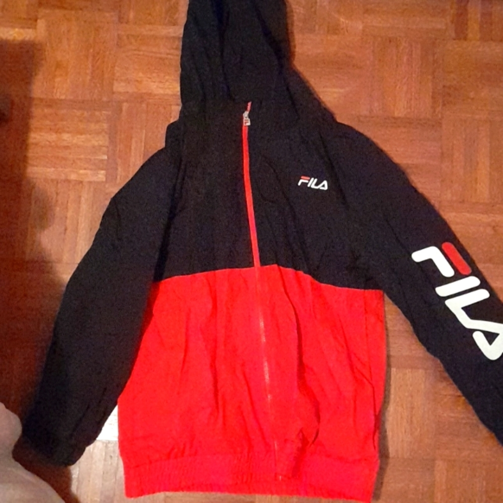 XXL Black and Red FILA Windbreaker
